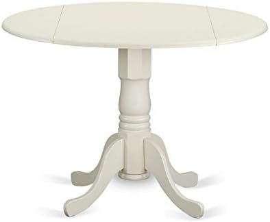East West Furniture DLBO3-WHI-W 3 Piece Dining Room Table Set Contains a Roun...