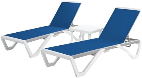 Kozyard Outdoor Chaise Lounge Chair, Full Flat Adjustable Patio Lounger with ...