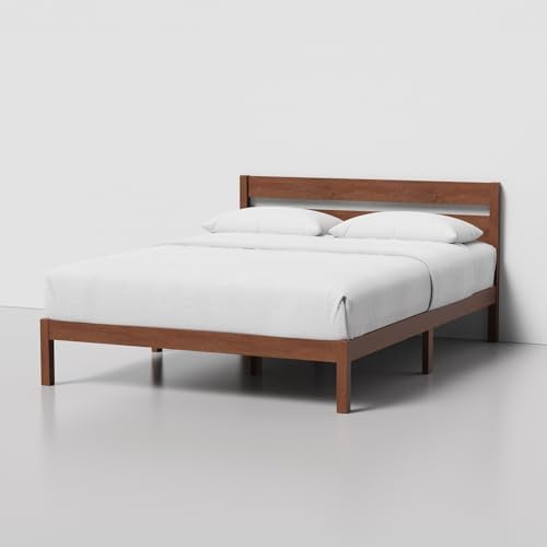 LIFEMENT Queen Bed Frame with Headboard Classic Wood Platform, Noise Free, Un...