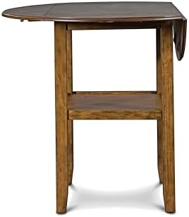 New Classic Furniture Gia 3-Piece Drop Leaf Counter Table Set with 2 Chairs, ...