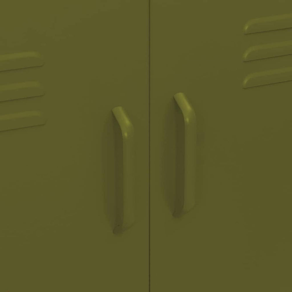 Olive Green Steel Storage Cabinet 13.8"x31.5"x40" Modern 4-Doo...