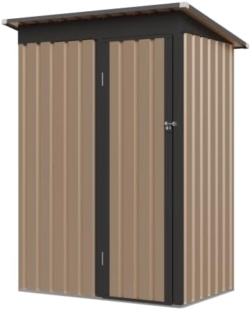 4 * 2 FT Metal Garden Storage Sheds for Patio Backyard Tools House Storage Waterproof Garden Tool Storage Sheds (4.27 x2.43 FT)