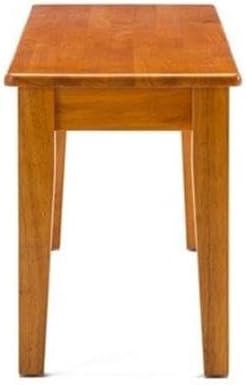BOWERY HILL 44" Solid Rubberwood Dining Bench, Oak Finish, 18" Seat...
