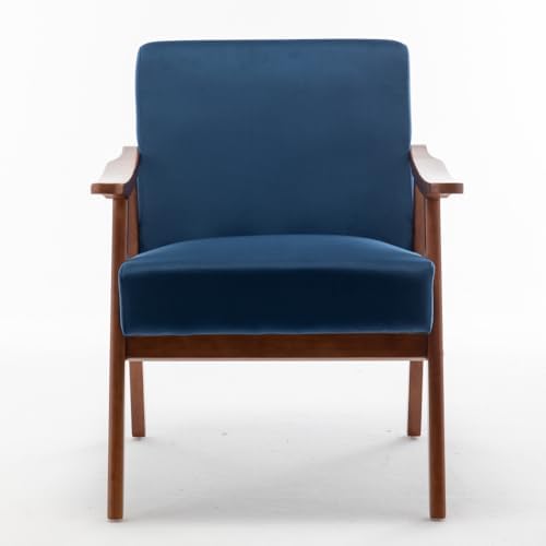 Lispin Mid-Century Modern Chair, Living Room Chair with Solid Wood Frame, Acc...