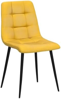 NORDICANA Yellow Velvet Dining Chairs Set of 4, Upholstered Tufted Kitchen Ch...