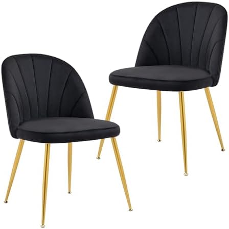Velvet Dining Chairs Set of 4, Upholstered Mid Century Modern Dining Room Cha...
