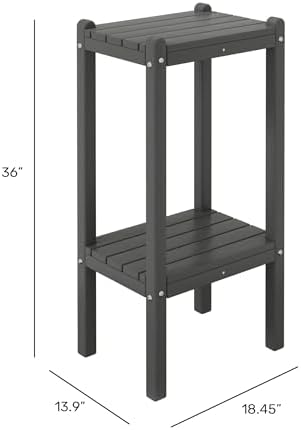 WestinTrends Malibu 36" Outdoor Adirondack HDPE 2-Tier Patio Side Table,...