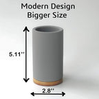 Matani Bamboo Toothbrush Holder Diatomite Tooth Brush Organizer - Storage Stand for Small Bathroom & Counter - Removable Base & Drain Holes, Water-Absorbent & Quick-Drying (Off White & Black)