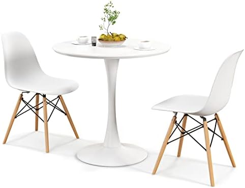 GIANTEX Round Dining Table Set for 2, 32" Kitchen Table and Chairs with ...