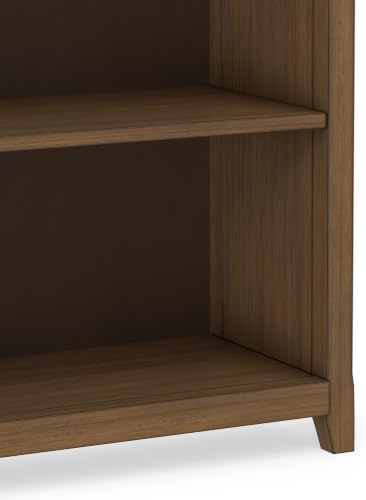 SIMPLIHOME Amherst 70" Tall Solid Wood 5-Shelf Bookcase in Brown