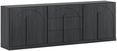 BELLEZE Bijou 3-Piece Modular Sideboard Buffet Cabinet - Ebony