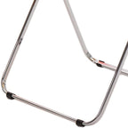 Clear Acrylic Folding Chair with Silver Legs Transparent Dining Chair for Clothing Store Photography