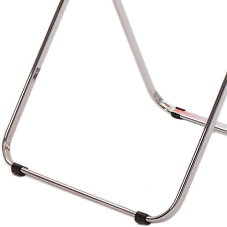 Clear Acrylic Folding Chair with Silver Legs Transparent Dining Chair for Clothing Store Photography