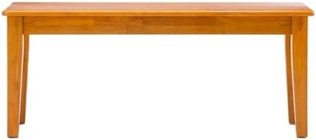 BOWERY HILL 44" Solid Rubberwood Dining Bench, Oak Finish, 18" Seat...