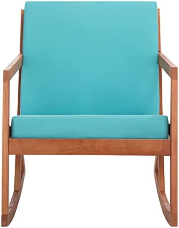 Safavieh Outdoor Collection Vernon Wood Blue Cushion Rocking Chair PAT7013Q, ...