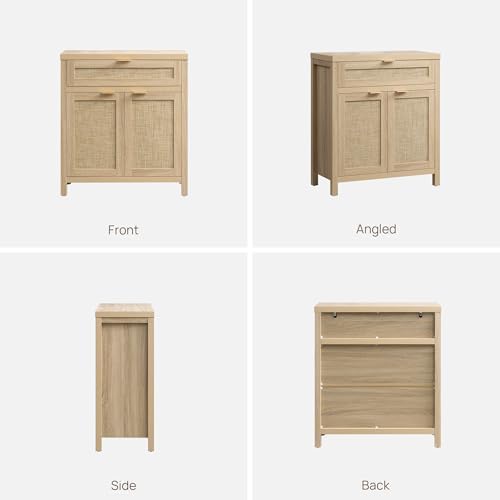 SICOTAS Sideboard Buffet Storage Cabinet Set of 3, Rattan Credenza Buffet