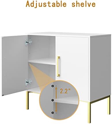 JOZZBY Buffet Sideboard Cabinet with Storage and Adjustable Shelves, White丨Mo...