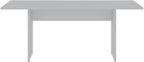 Manhattan Comfort Nomad Dining Table for 4 to 6, Modern Rustic Farmhouse Statement Furniture Piece with Protouch Wood Grain Finish, Sturdy H-Base Pedestal Design, Easy Assembly, 67.91", White