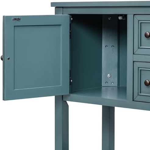 Merax Farmhouse Sideboard and Buffet Storage Cabinet Console Table with 4 Sma...