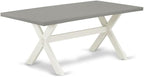 East West Furniture X097MZ001-5 5 Piece Dining Table Set for 4 Includes a Rectangle Kitchen Table with X-Legs and 4 Cream Linen Fabric Parsons Dining Chairs, 40x72 Inch, Multi-Color
