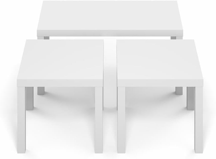 Pemberly Row 3-Piece Living Room Table Set, Includes Coffee Table & 2 Sid...