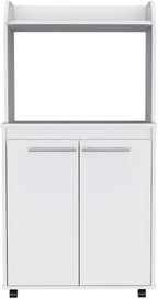 24.84" D*14.19W*49.23" H Freestanding Kitchen Pantry with Shelf, 3 Shelves, Double Door, Rectangular Storage Cabinet, Modern Minimalist, for Living Room, Dining Room, White