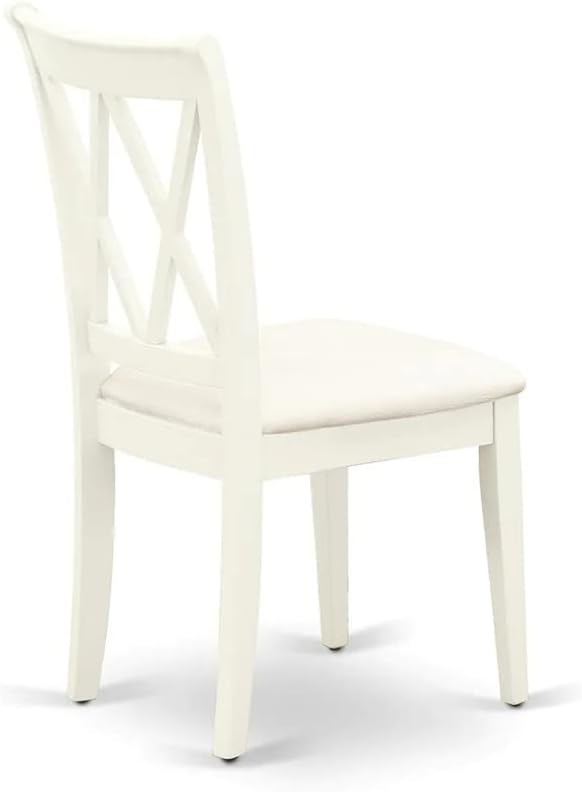 East West Furniture DOCL5-LWH-C 5 Piece Dinette Set for 4 Includes a Rectangle Dining Table with Butterfly Leaf and 4 Linen Fabric Dining Room Chairs, 42x78 Inch, Linen White