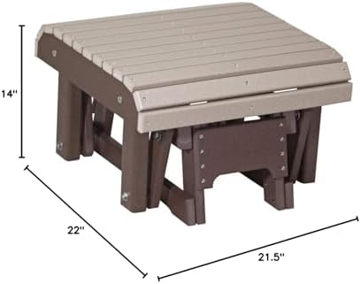 LuxCraft Poly Glider Footrest Ottoman (Weatherwood & Chestnut Brown)