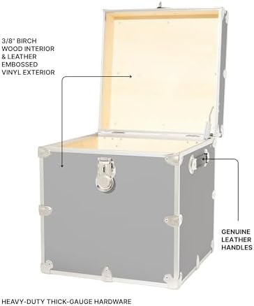 Rhino Classic Cube Trunk, College Dorm Footlocker & Home Storage End Tabl...