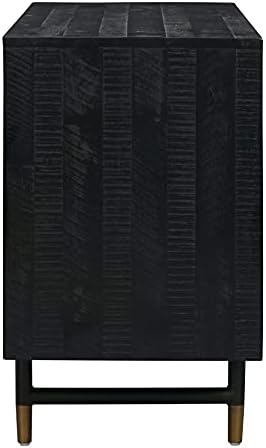 TOV Furniture The The Gatsby Collection Art Deco Brass Dark Acacia Wood Buffe...