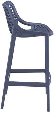 Home Square Patio Bar Stool in Dark Gray Finish - Set of 2