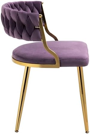 Velvet Dining Chairs Set of 2, Upholstered Dining Chair for Living Room, Mode...