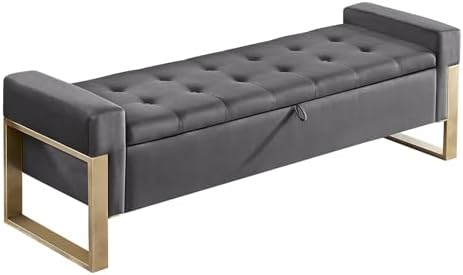 End of Bed Storage Bench, 67'' Benches for Bedroom Foot of Bed King S...