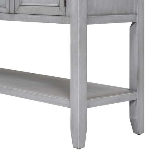 Knocbel Vintage Wood Console Table Buffet Sideboard with 4 Storage Drawers, 2...