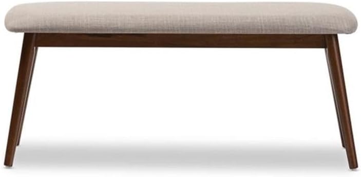 Baxton Studio Flora Mid-Century Modern Light Grey Fabric and Oak Medium Brown...