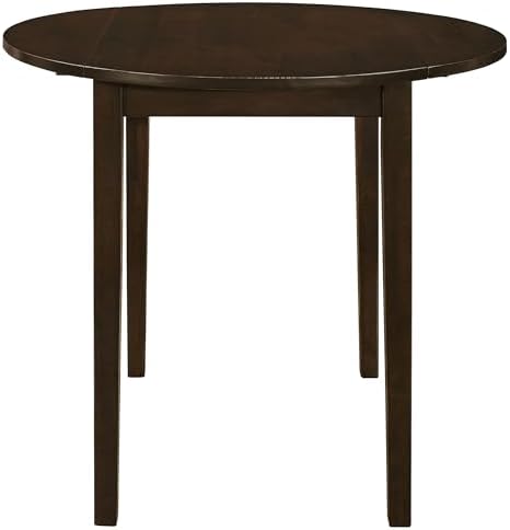 Coaster Home Furnishings 3-Piece Round Wood Dining Room Set Drop Leaf Extensi...