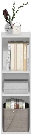 Furinno Fulda Book Shelf, 3-Tier Narrow Bookshelf, Bookcase with 10-in Width ...