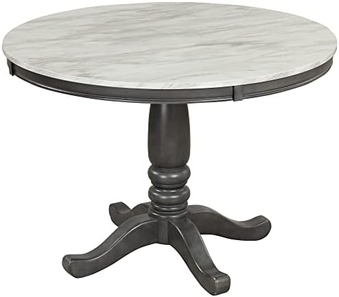 LUMISOL Round Dining Table Set for 4, Faux Marble Kitchen Table Set with 4 Up...