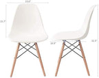 Devoko Modern Style Dining Chairs Mid Century Pre Assembled DSW Chair Classic Shell Lounge Plastic Side Chairs for Dining Room, Kitchen, Living Room Set of 4 (Cream)