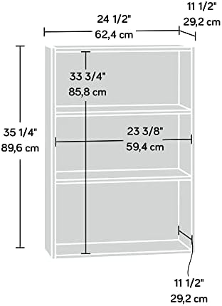 Sauder Beginnings 3-Shelf Bookcase/ Book shelf, Soft White finish