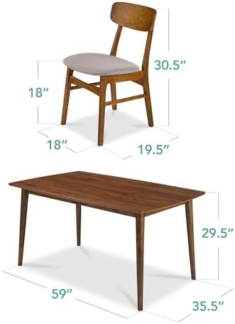 Best Choice Products 7-Piece Wooden Dining Room Table Set, Mid-Century Modern...