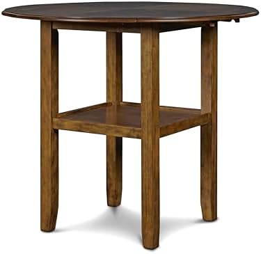 New Classic Furniture Gia 3-Piece Drop Leaf Counter Table Set with 2 Chairs, ...
