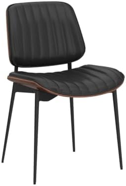 LUNLING Dining Chairs Set of 2 Mid Century Modern Retro Faux Leather Chair wi...