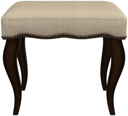 Hillsdale Hamilton Wood and Upholstered Backless Vanity Stool for Makeup Room...