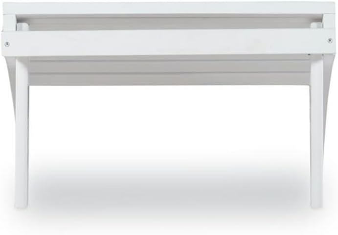 Outdoor Ottoman, Solid Wood and Acacia, White Finish, 21.6" W x 21.06&qu...