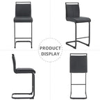 Counter Height Bar Stools Set of 4,Bar Stools for Kitchen Island,25H | Black Bar stools with Back,Metal Barstools with Painted Metal Leg,Counter Height Stools for Pub Kitchen Counter