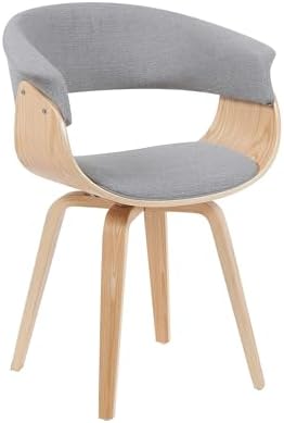Armen Living Summer Mid-Century Upholstered Dining Chair in Grey and Patterne...