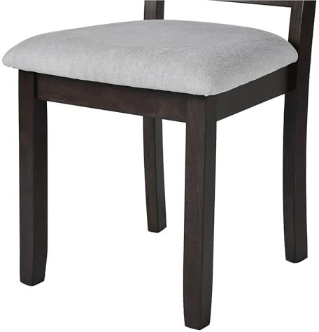 P PURLOVE 3 Piece Kitchen Dining Set, Wood Dining Table Set, Espresso