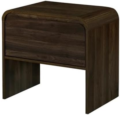 Pemberly Row Modern 2-Piece Wood End Table Set, Walnut Finish, 21.6 in W x 15...