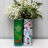 Steel Mill & Co. Ceramic Book-Shaped Vase, Alice's Adventures in Wonderland | Original Large Decorative Vases for Home Decor, Cute Whimsical Classic Bookshelf Decor, Unique Vase for Book Lovers